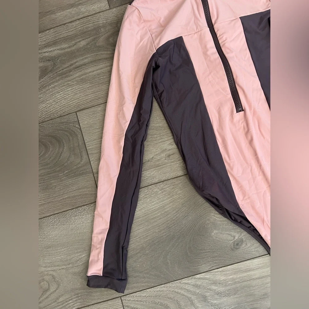 NWT PILYQ Pink and Brown Long Sleeve Bodysuit Size Medium